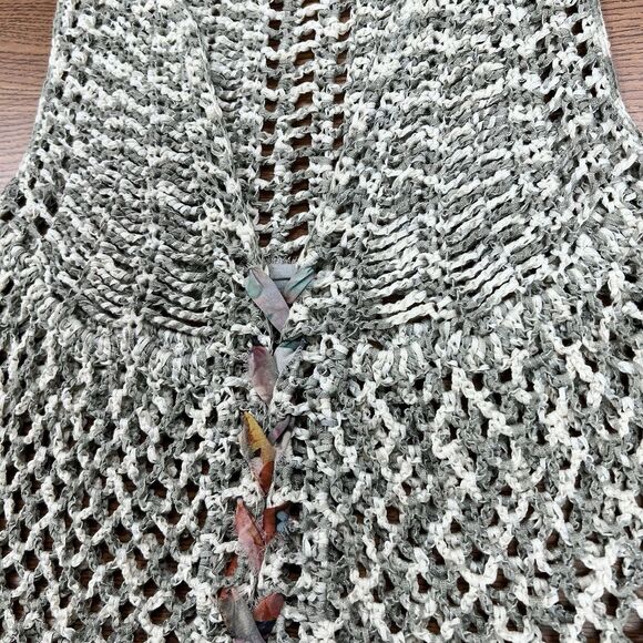 BKE Buckle Crochet Boho Sleeveless Gray‎ Woven Mini Dress Tunic Womens S Coverup - Picture 2 of 5